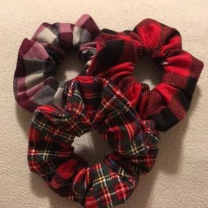 Group of 3 plaid scrunchies